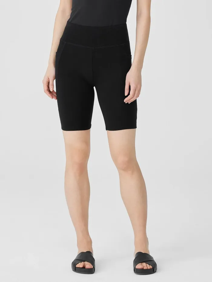 Women Eileen Fisher Pants Shorts and Jumpsuits Pima Cotton Stretch Jersey Shorts Black