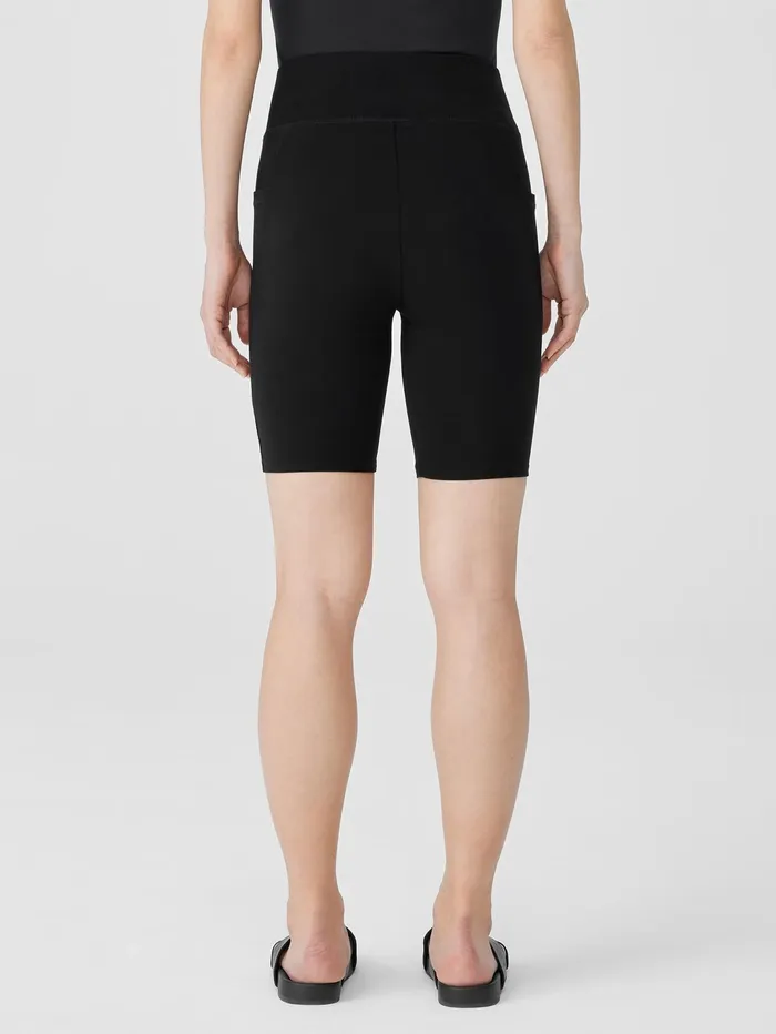 Women Eileen Fisher Pants Shorts and Jumpsuits Pima Cotton Stretch Jersey Shorts Black