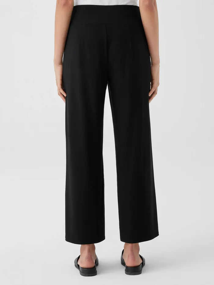 Women Eileen Fisher Pants Shorts and Jumpsuits Stretch Jersey Knit WideLeg Pant Black