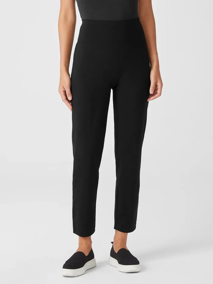Women Eileen Fisher Pants Shorts and Jumpsuits Traceable Cotton Jersey HighWaisted Pant Black