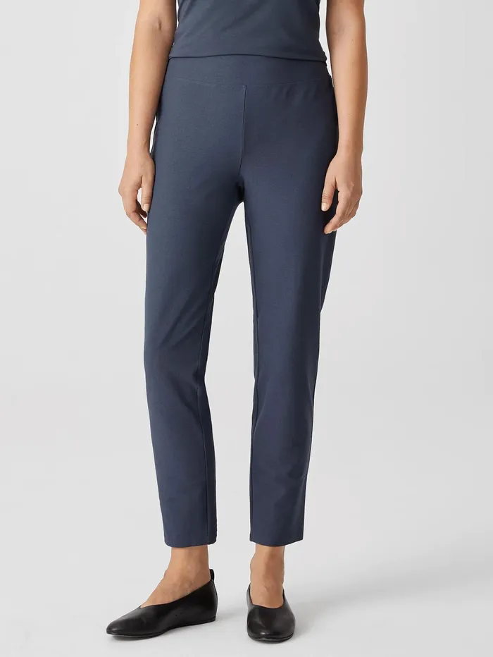 Women Eileen Fisher Pants Shorts and Jumpsuits Washable Stretch Crepe High Waisted Pant Ocean