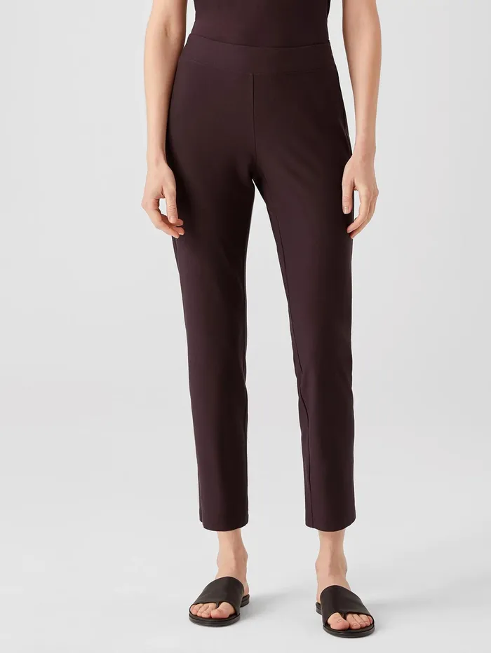 Women Eileen Fisher Pants Shorts and Jumpsuits Washable Stretch Crepe Slim Ankle Pant Cassis