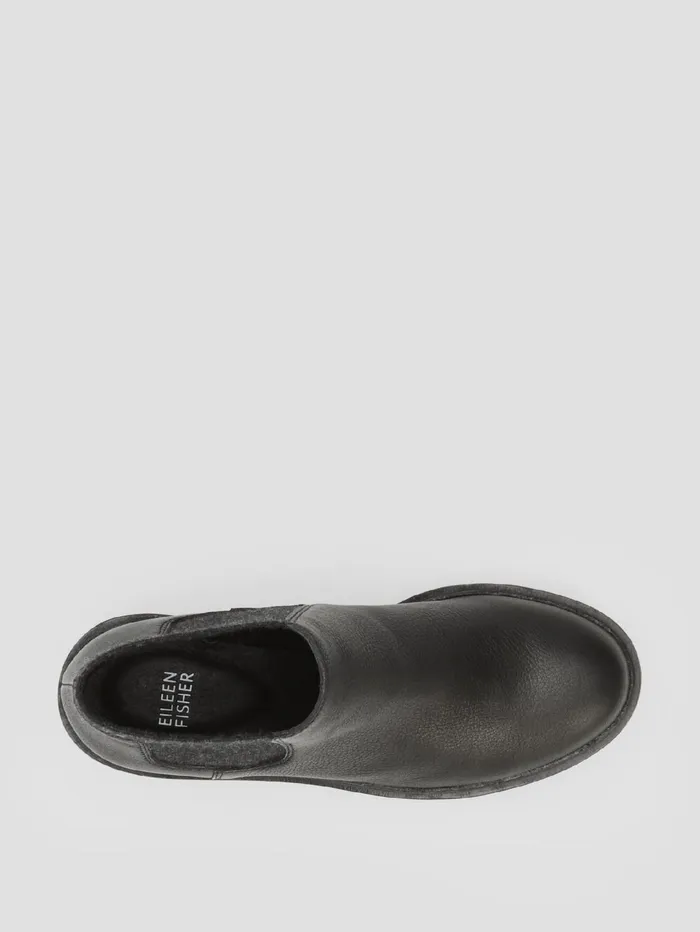 Women Eileen Fisher Shoes Chelsea Wedge Washed Leather Bootie Black
