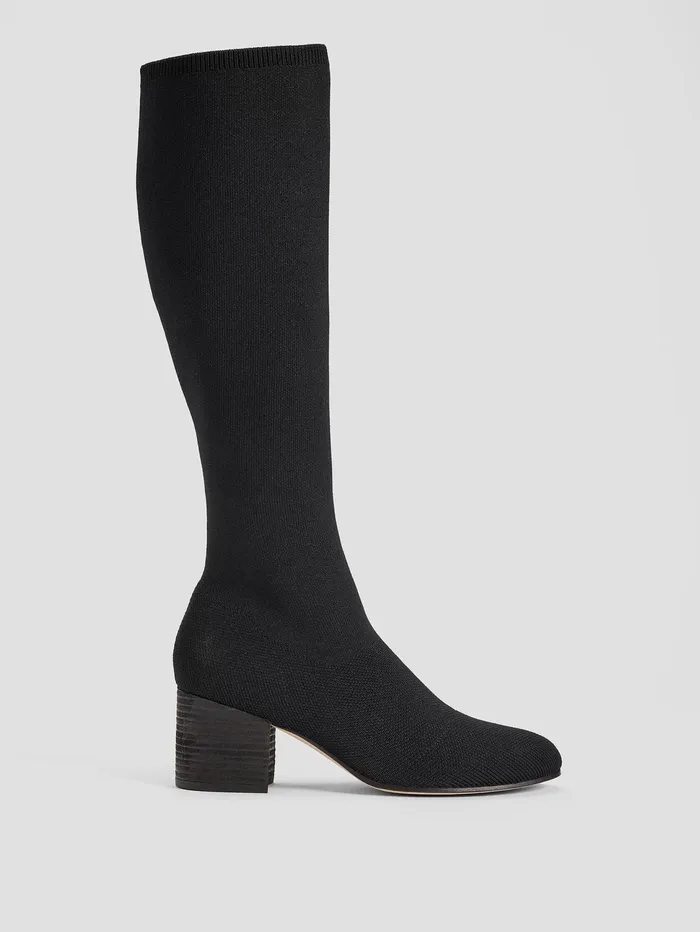 Women Eileen Fisher Shoes Ophelia Recycled Stretch Knit Boot Black