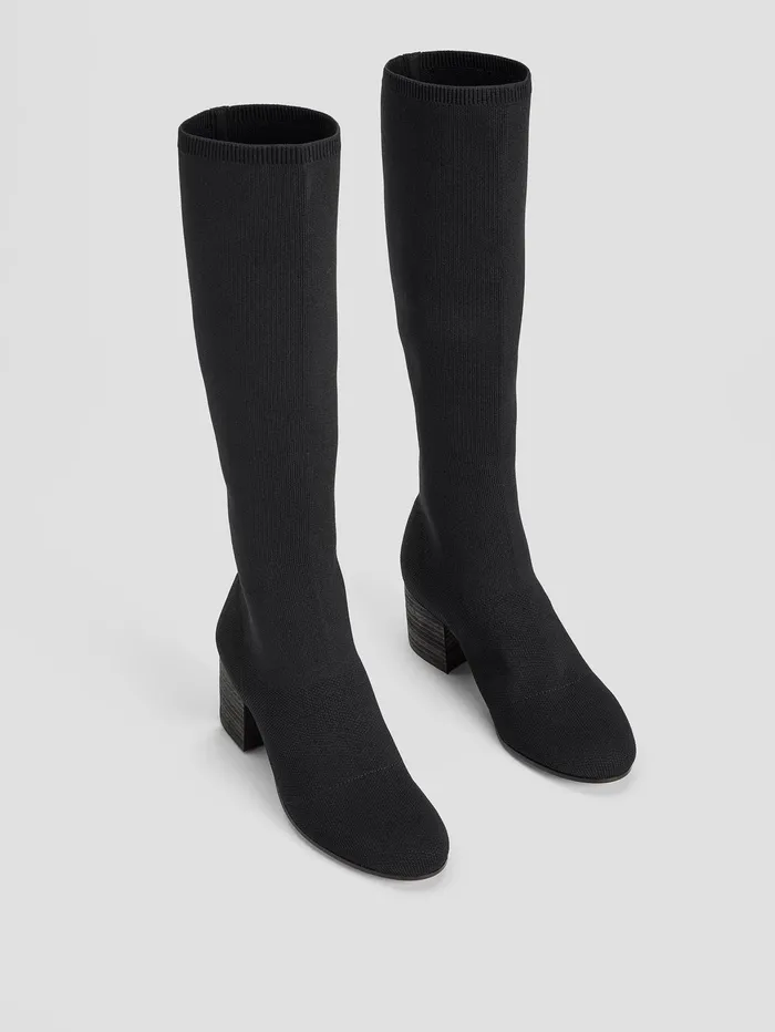 Women Eileen Fisher Shoes Ophelia Recycled Stretch Knit Boot Black