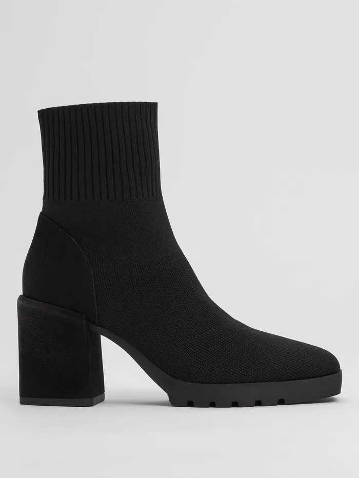 Women Eileen Fisher Shoes Spell Recycled Stretch Knit Bootie Black