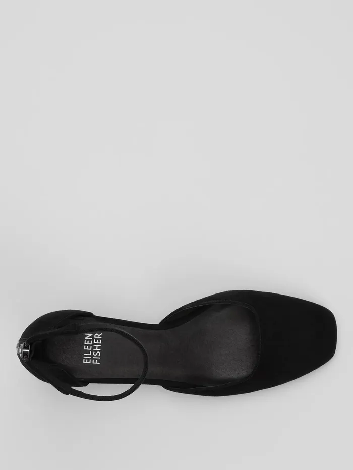 Women Eileen Fisher Shoes Veery Suede Pump Black
