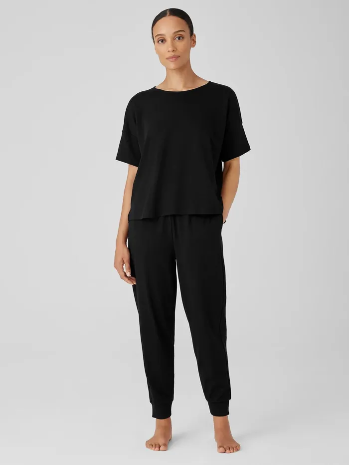 Women Eileen Fisher Sleepwear Organic Cotton Interlock Jogger Sleep Pant Black Women Eileen Fisher Sleepwear Organic Cotton Interlock Jogger Sleep Pant Black