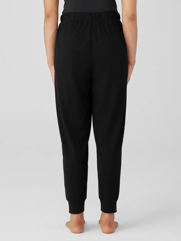 Women Eileen Fisher Sleepwear Organic Cotton Interlock Jogger Sleep Pant Black