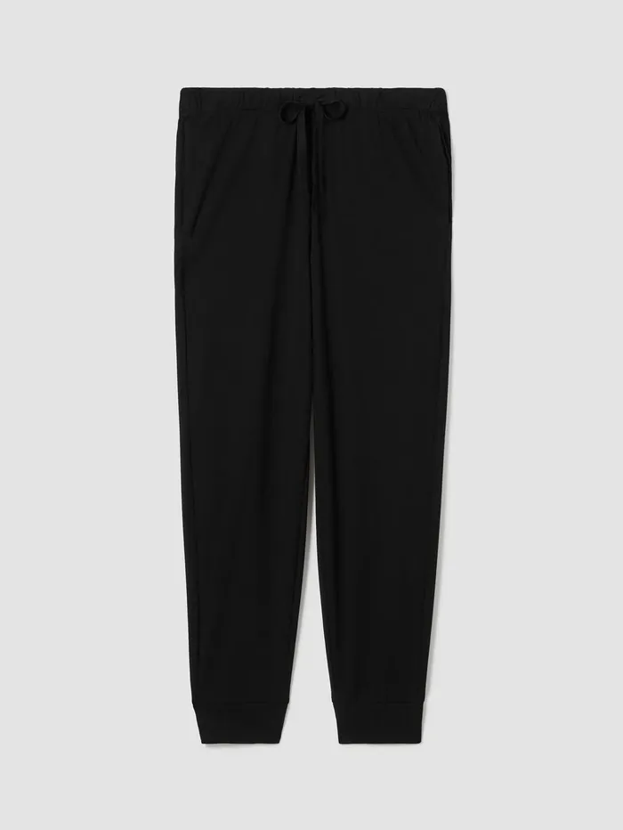 Women Eileen Fisher Sleepwear Organic Cotton Interlock Jogger Sleep Pant Black