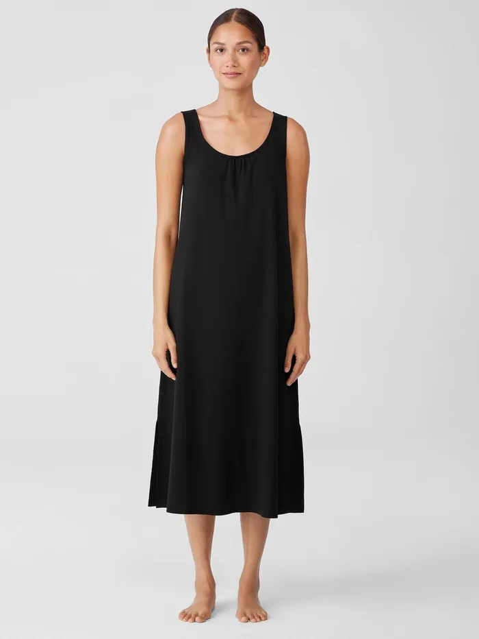 Women Eileen Fisher Sleepwear Organic Cotton Interlock Scoop Neck Sleep Dress Black Women Eileen Fisher Sleepwear Organic Cotton Interlock Scoop Neck Sleep Dress Black