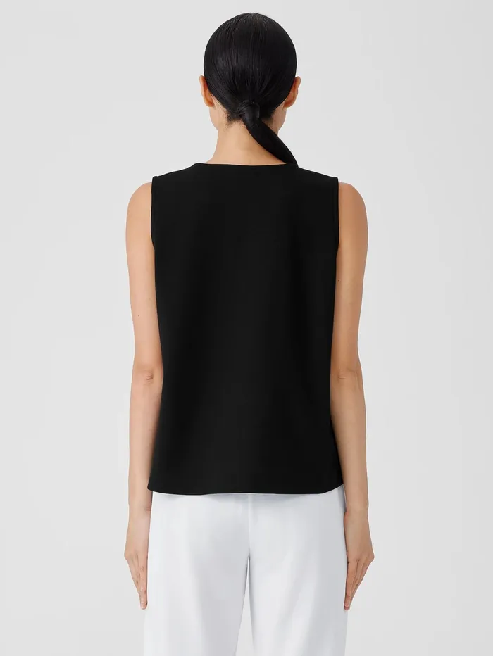 Women Eileen Fisher Tanks and Camis Washable Flex Ponte Round Neck Tank Black