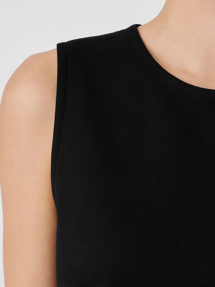 Women Eileen Fisher Tanks and Camis Washable Flex Ponte Round Neck Tank Black