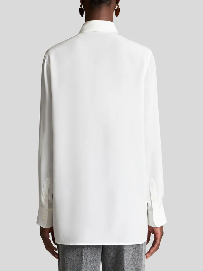 Women Embroidered Crpe De Chine Shirt Etro Shirts And Blouses