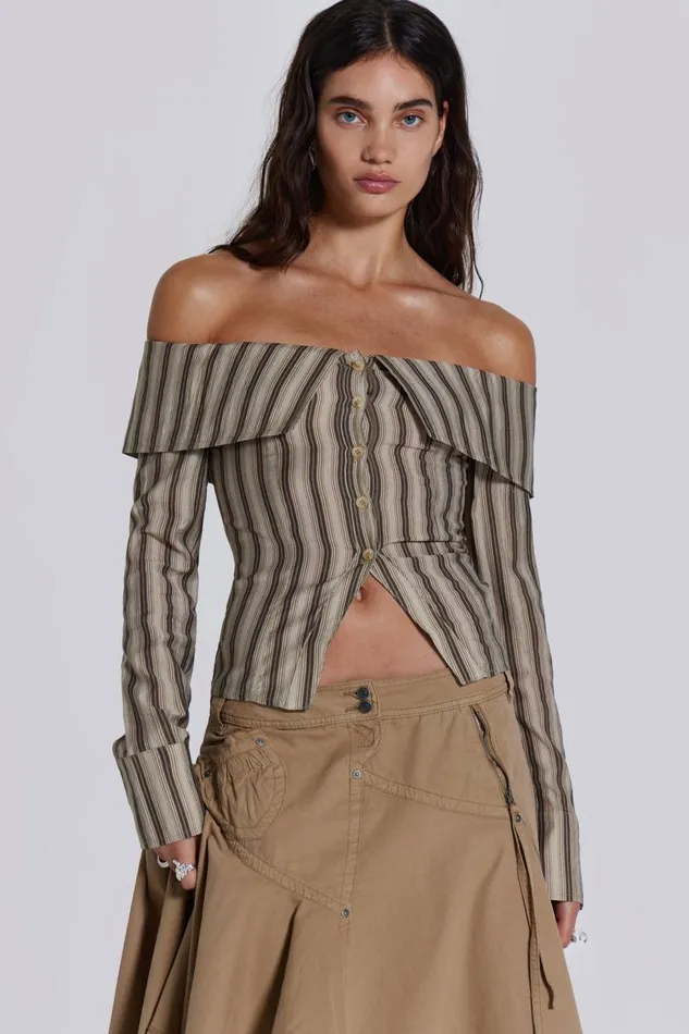 Women Emra Off The Shoulder Shirt Jaded London Bandeau Tops