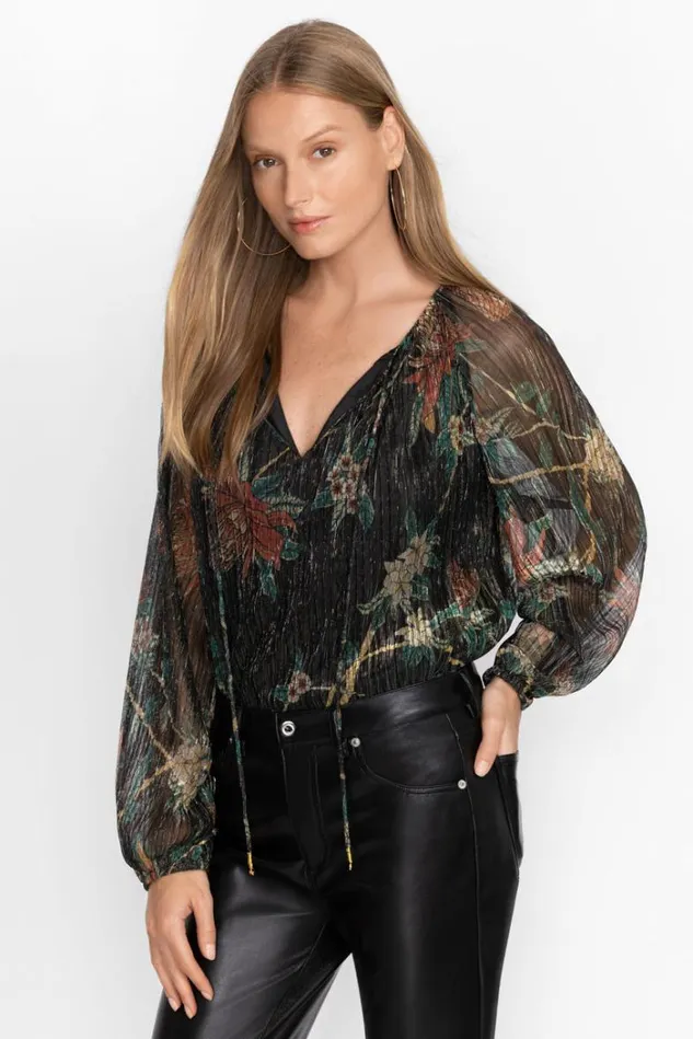 Women Evelina Metallic Blouse Multi Johnny Was Tops