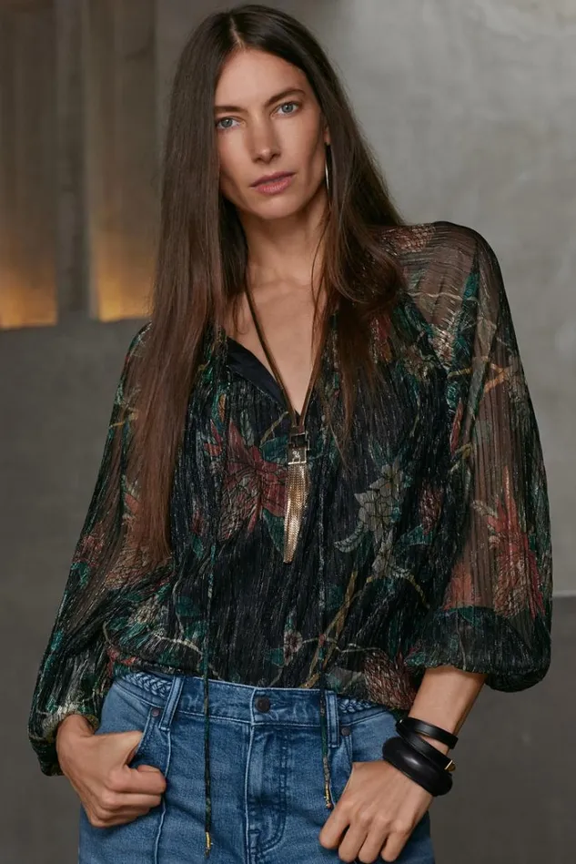 Women Evelina Metallic Blouse Multi Johnny Was Tops Women Evelina Metallic Blouse Multi Johnny Was Tops