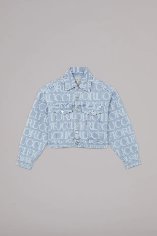 Women Fiorucci Jeans and Denim Laser Monogram Denim Jacket Blue Women Fiorucci Jeans and Denim Laser Monogram Denim Jacket Blue