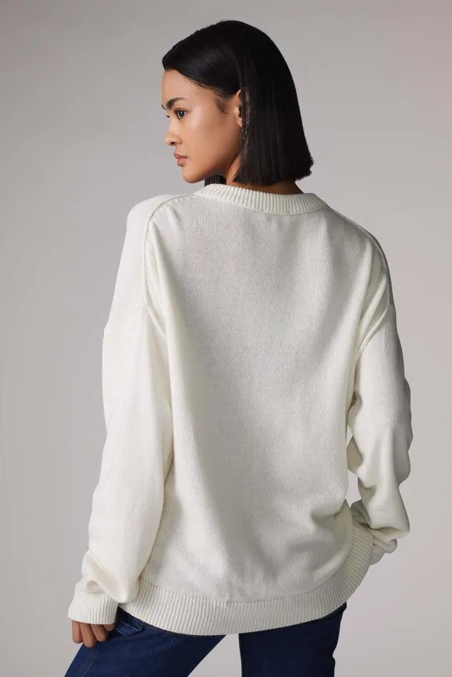 Women Fiorucci Knitwear Milano Angels Knit Jumper White Women Fiorucci Knitwear Milano Angels Knit Jumper White