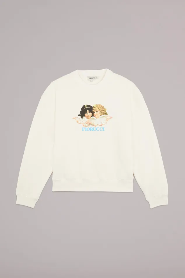 Women Fiorucci Sweatshirts and Hoodies Angels Sweatshirt White