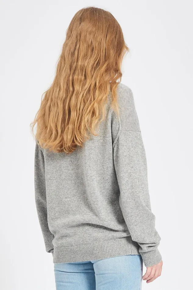 Women Fiorucci Sweatshirts and Hoodies Milan Angels Knit Jumper Grey Women Fiorucci Sweatshirts and Hoodies Milan Angels Knit Jumper Grey