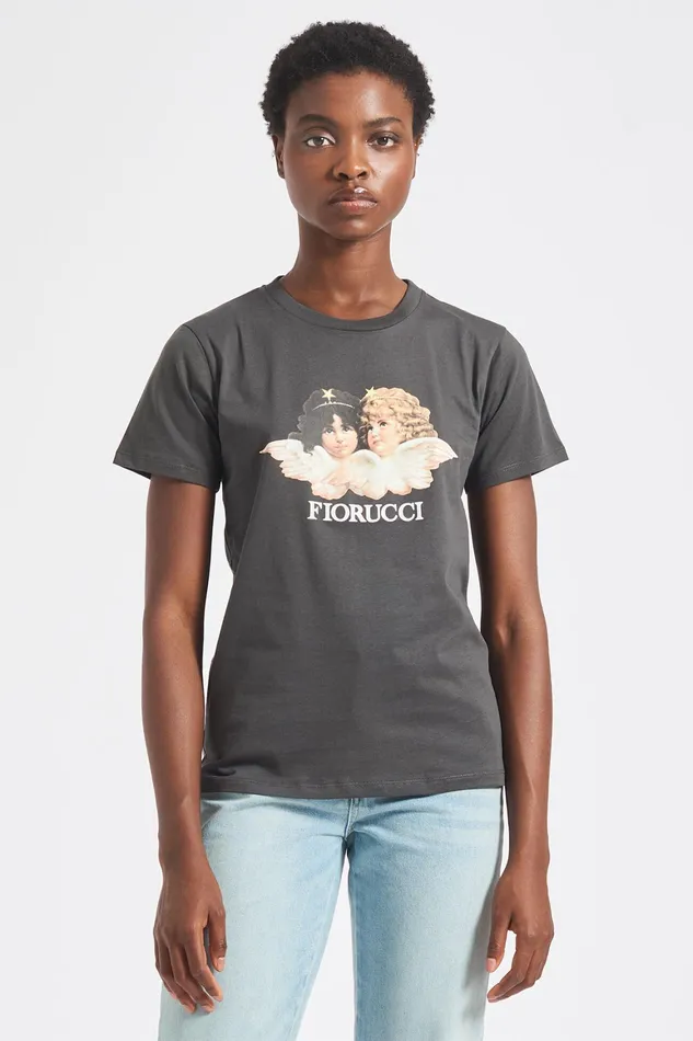 Women Fiorucci TShirts and Tops Angels TShirt Dark Grey