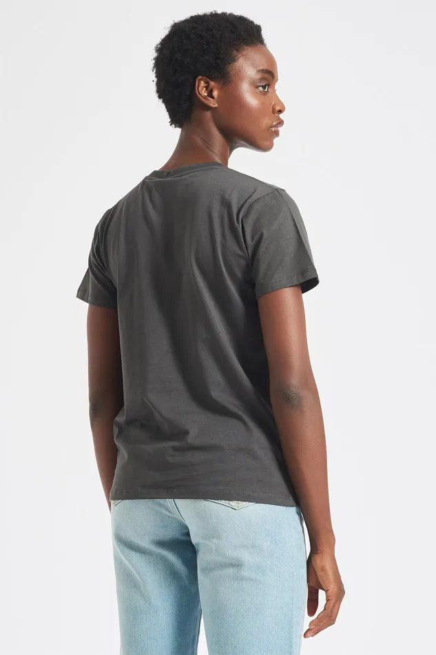 Women Fiorucci TShirts and Tops Angels TShirt Dark Grey Women Fiorucci TShirts and Tops Angels TShirt Dark Grey