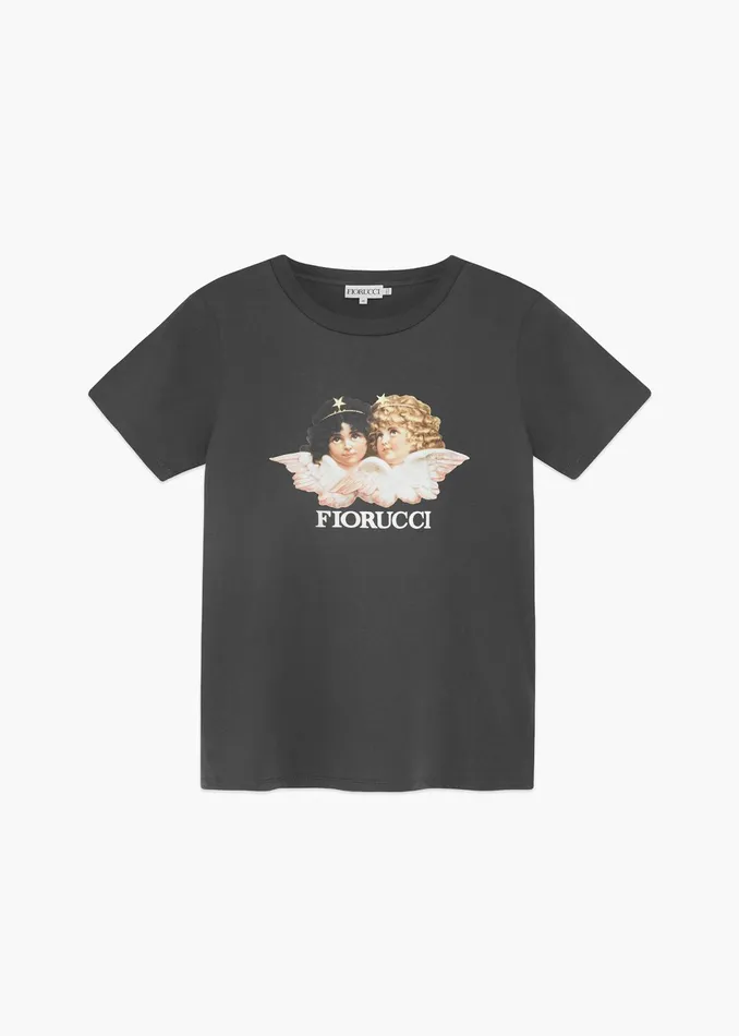 Women Fiorucci TShirts and Tops Angels TShirt Dark Grey Women Fiorucci TShirts and Tops Angels TShirt Dark Grey