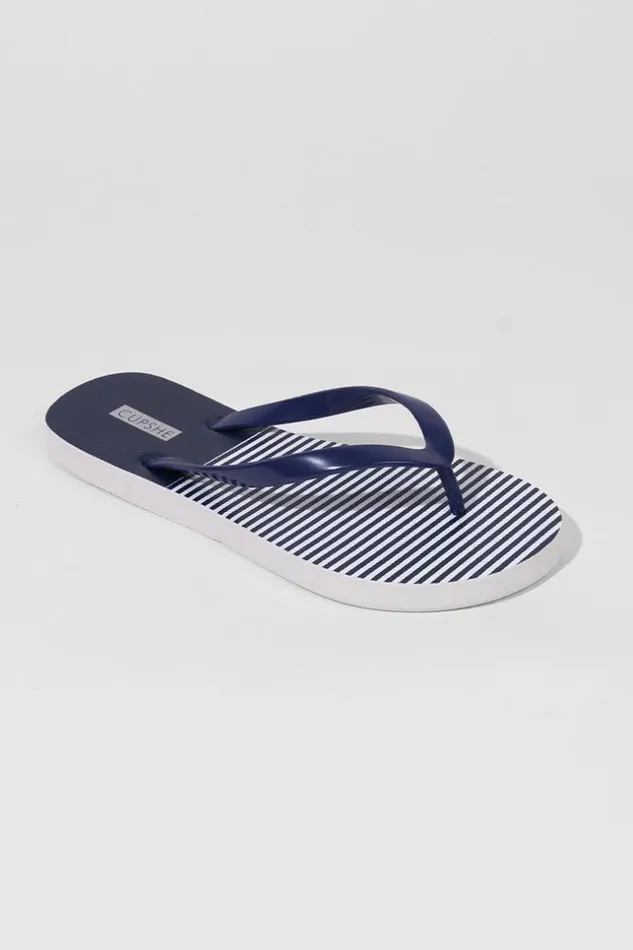 Women Flip Flops Cupshe Amaretto Stripe Flip Flops Multicolor
