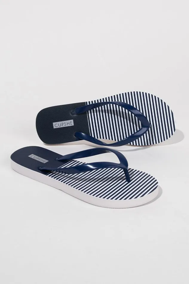 Women Flip Flops Cupshe Amaretto Stripe Flip Flops Multicolor