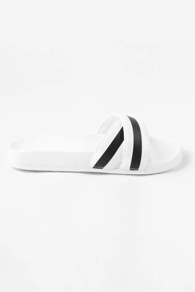 Women Flip Flops Cupshe Baker Beach Black White Stripe Flip Flops White