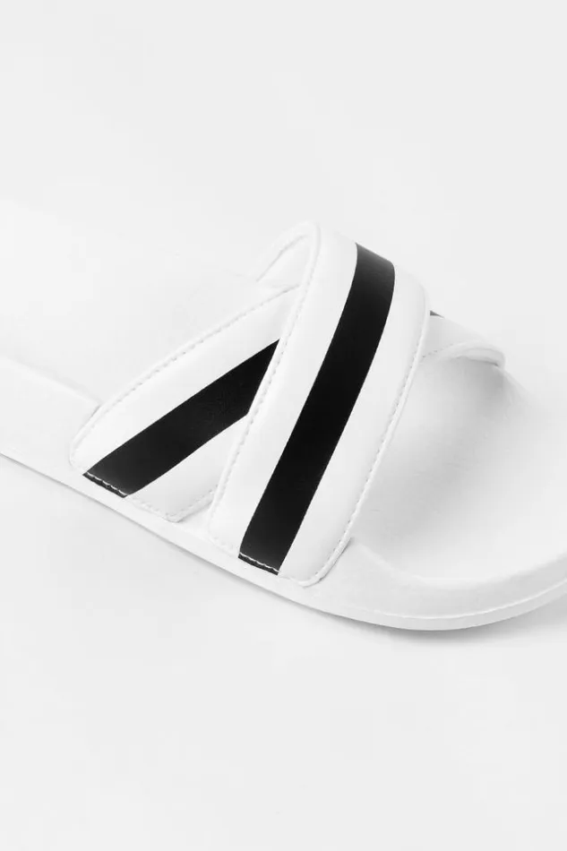 Women Flip Flops Cupshe Baker Beach Black White Stripe Flip Flops White