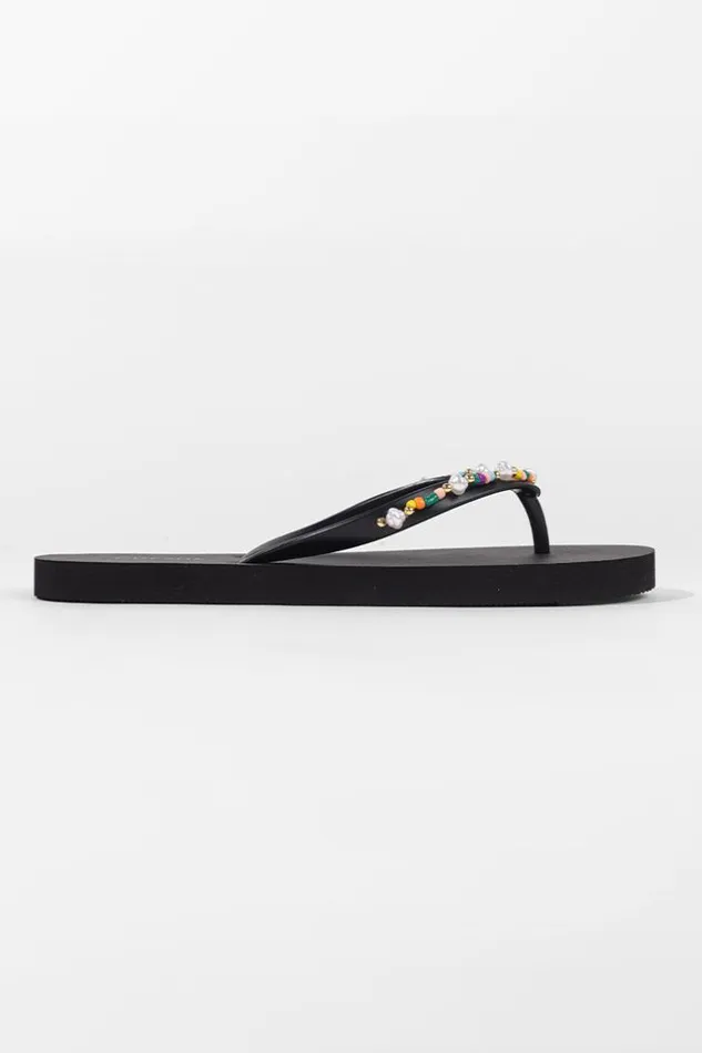Women Flip Flops Cupshe Madeira Beach Solid Flip Flops Black