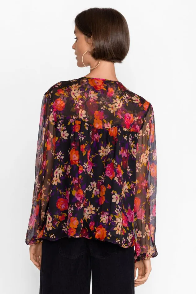 Women Flora Silk Blouse Flora Johnny Was Tops Women Flora Silk Blouse Flora Johnny Was Tops