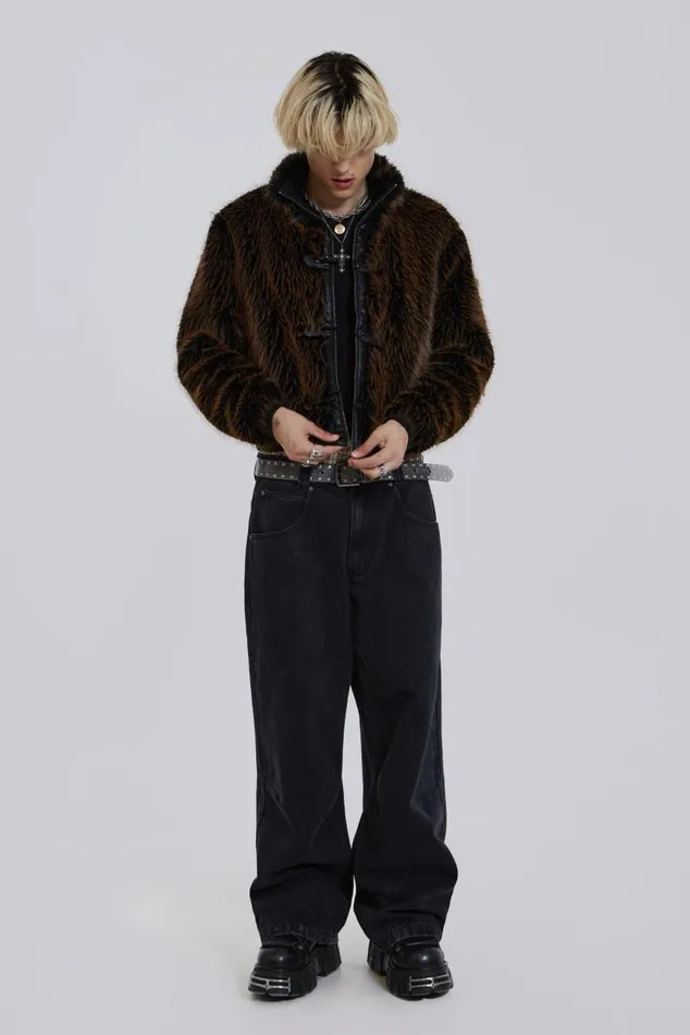 Women Fur Coat With Metal Fastening Jaded London Outerwear