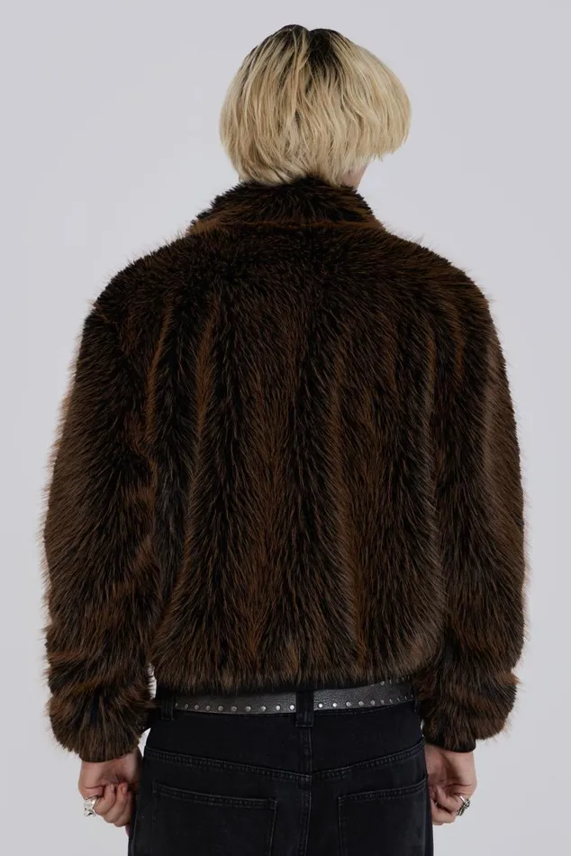 Women Fur Coat With Metal Fastening Jaded London Outerwear