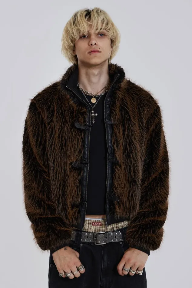 Women Fur Coat With Metal Fastening Jaded London Outerwear