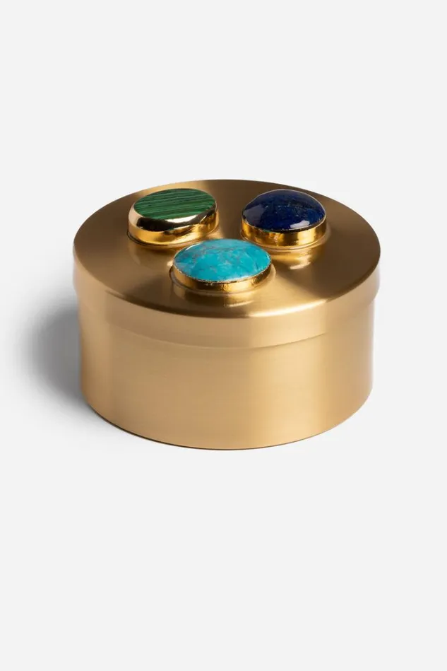 Women GEMSTONE TRINKET BOX Gold Johnny Was Jewelry