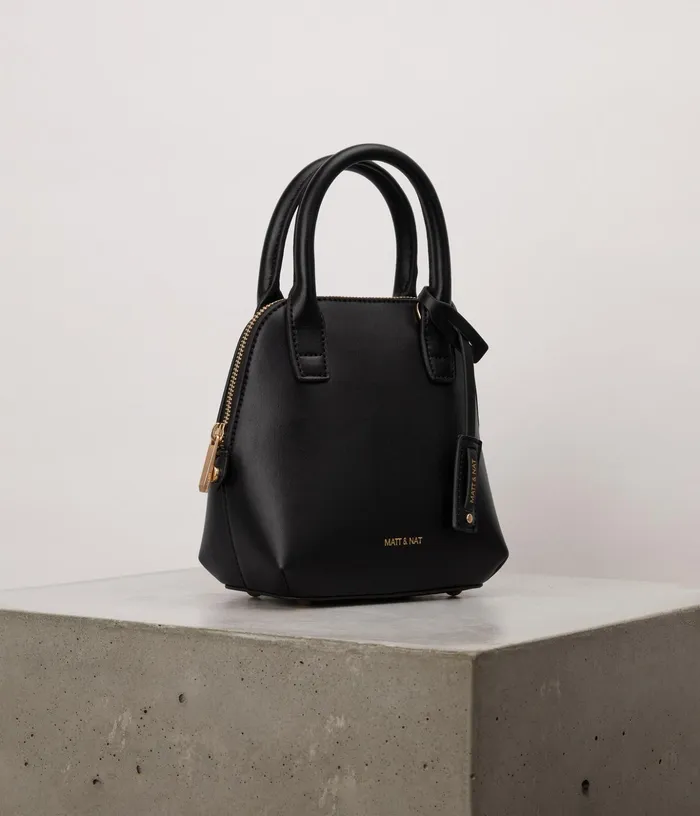 Women Gessi Mini Vegan Satchel 8211 Appleskin Black Matt and Nat Satchels