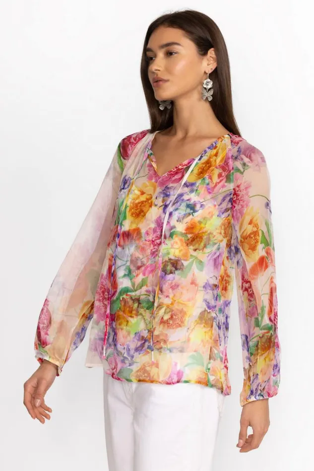 Women GLINDA SILK PEASANT BLOUSE 8211 FIONNA Fiona Johnny Was Tops Women GLINDA SILK PEASANT BLOUSE 8211 FIONNA Fiona Johnny Was Tops