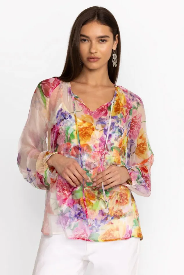 Women GLINDA SILK PEASANT BLOUSE 8211 FIONNA Fiona Johnny Was Tops Women GLINDA SILK PEASANT BLOUSE 8211 FIONNA Fiona Johnny Was Tops