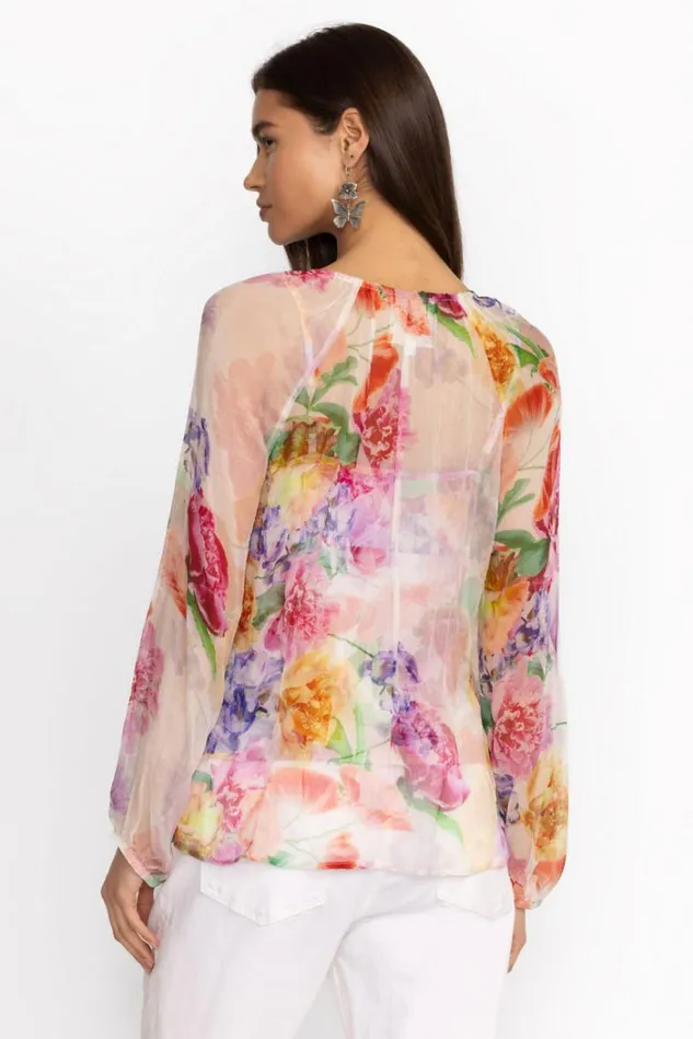 Women GLINDA SILK PEASANT BLOUSE 8211 FIONNA Fiona Johnny Was Tops Women GLINDA SILK PEASANT BLOUSE 8211 FIONNA Fiona Johnny Was Tops