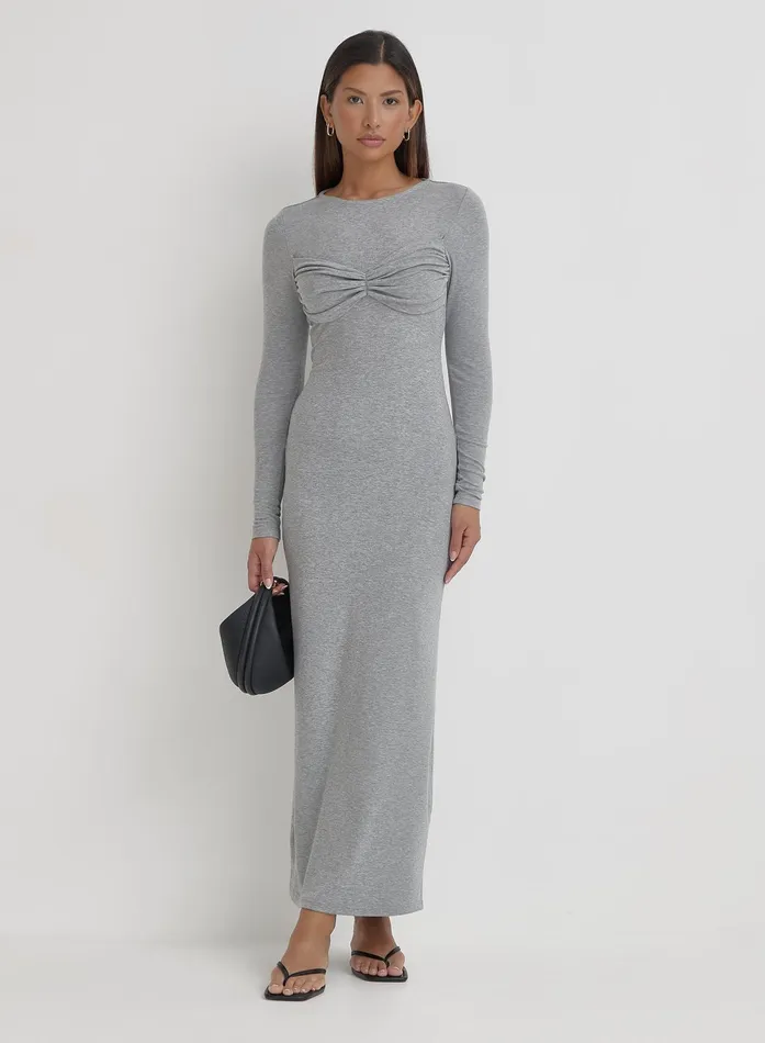 Women Grey Bust Detail Maxi Dress Zofia 4th and Reckless Dresses