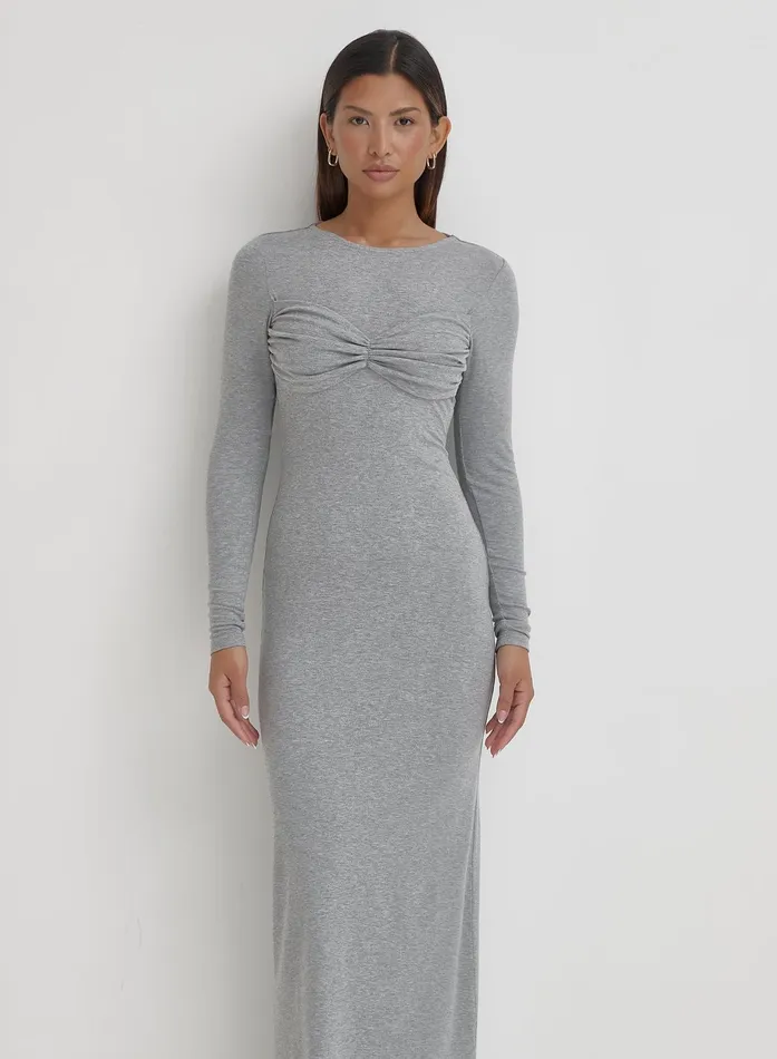 Women Grey Bust Detail Maxi Dress Zofia 4th and Reckless Dresses