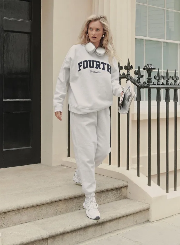 Women Grey Fourth Studio Branded Cuffed Jogger 8211 Ferne 4th and Reckless Athleisure