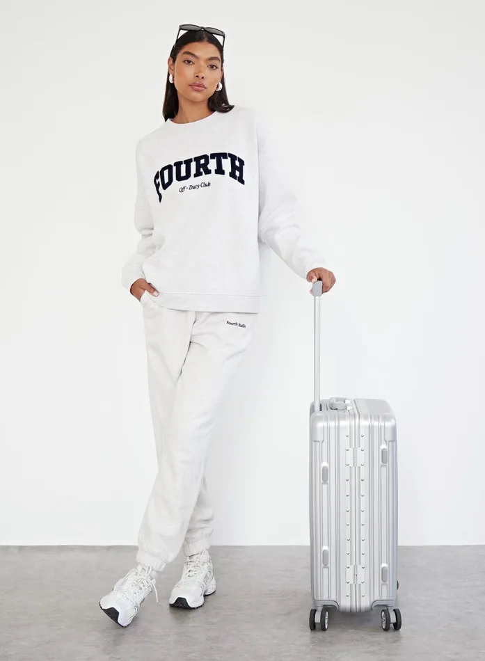 Women Grey Fourth Studio Branded Cuffed Jogger 8211 Ferne 4th and Reckless Athleisure