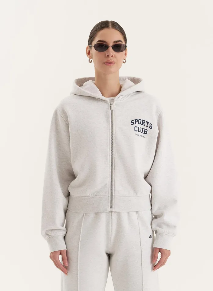 Women Grey Sports Club Slogan Zip Hoodie Sara 4th and Reckless Hoodies and Sweatshirts Women Grey Sports Club Slogan Zip Hoodie Sara 4th and Reckless Hoodies and Sweatshirts