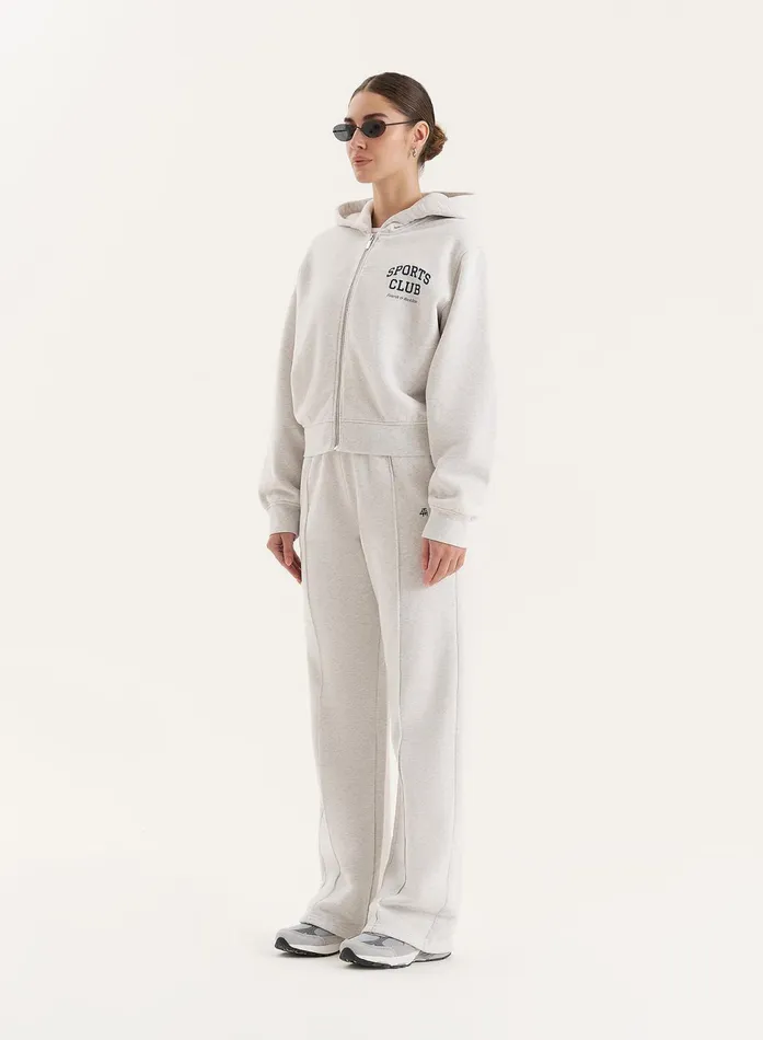 Women Grey Sports Club Slogan Zip Hoodie Sara 4th and Reckless Hoodies and Sweatshirts