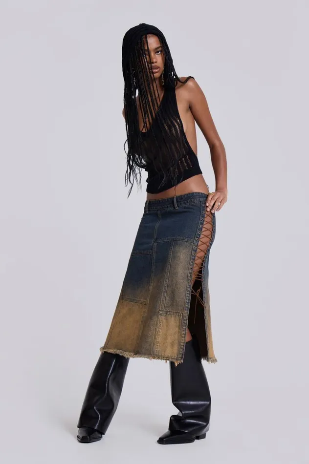 Women Gypsum Denim Skirt Jaded London Denim Skirts