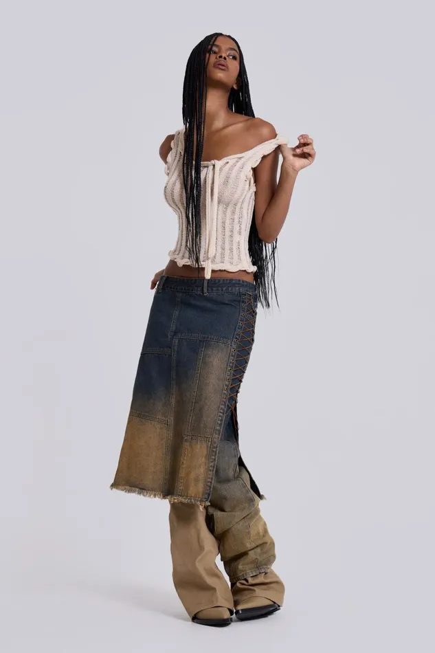 Women Gypsum Denim Skirt Jaded London Denim Skirts